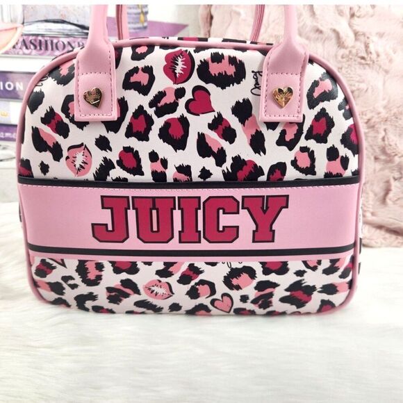 {Juicy Couture} Pink Leopard Print {Cooler} Bag Set - Picture 2 of 10